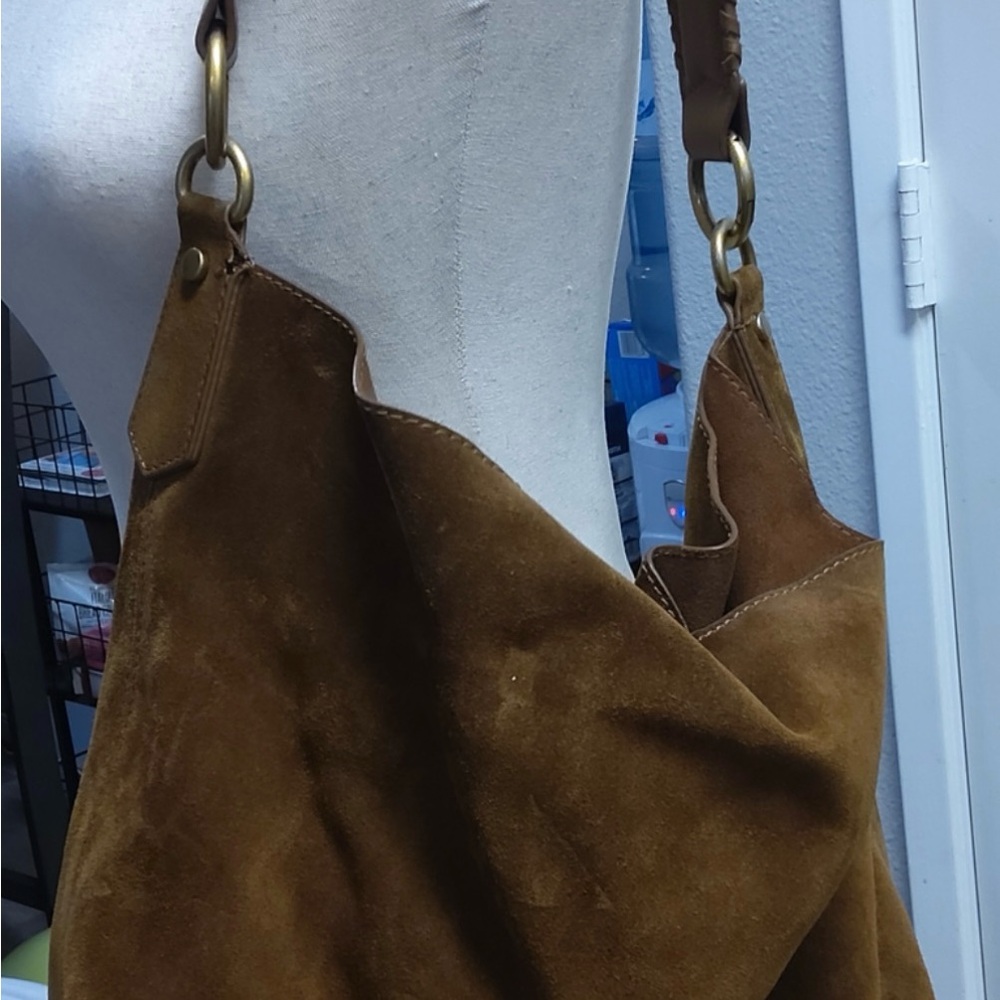 Banana Republic Tan Suede Shoulder Bag